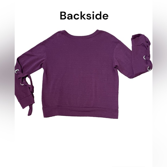 Inspired Hearts Riveted Ties Sweatshirt Top - Picture 3 of 7